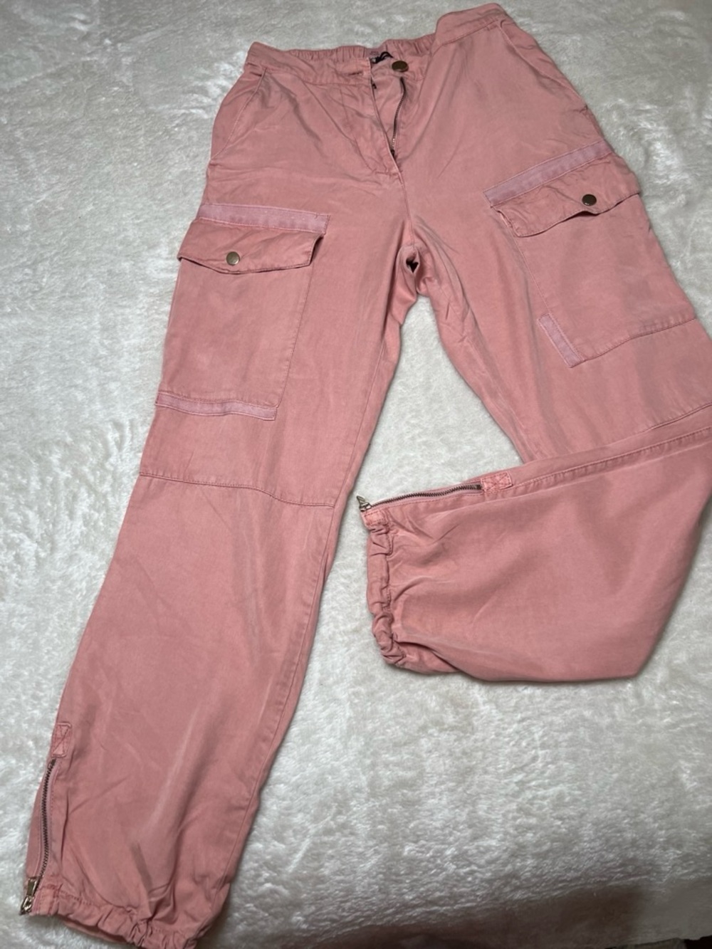Women's Pink Cargo Jogger Jeans